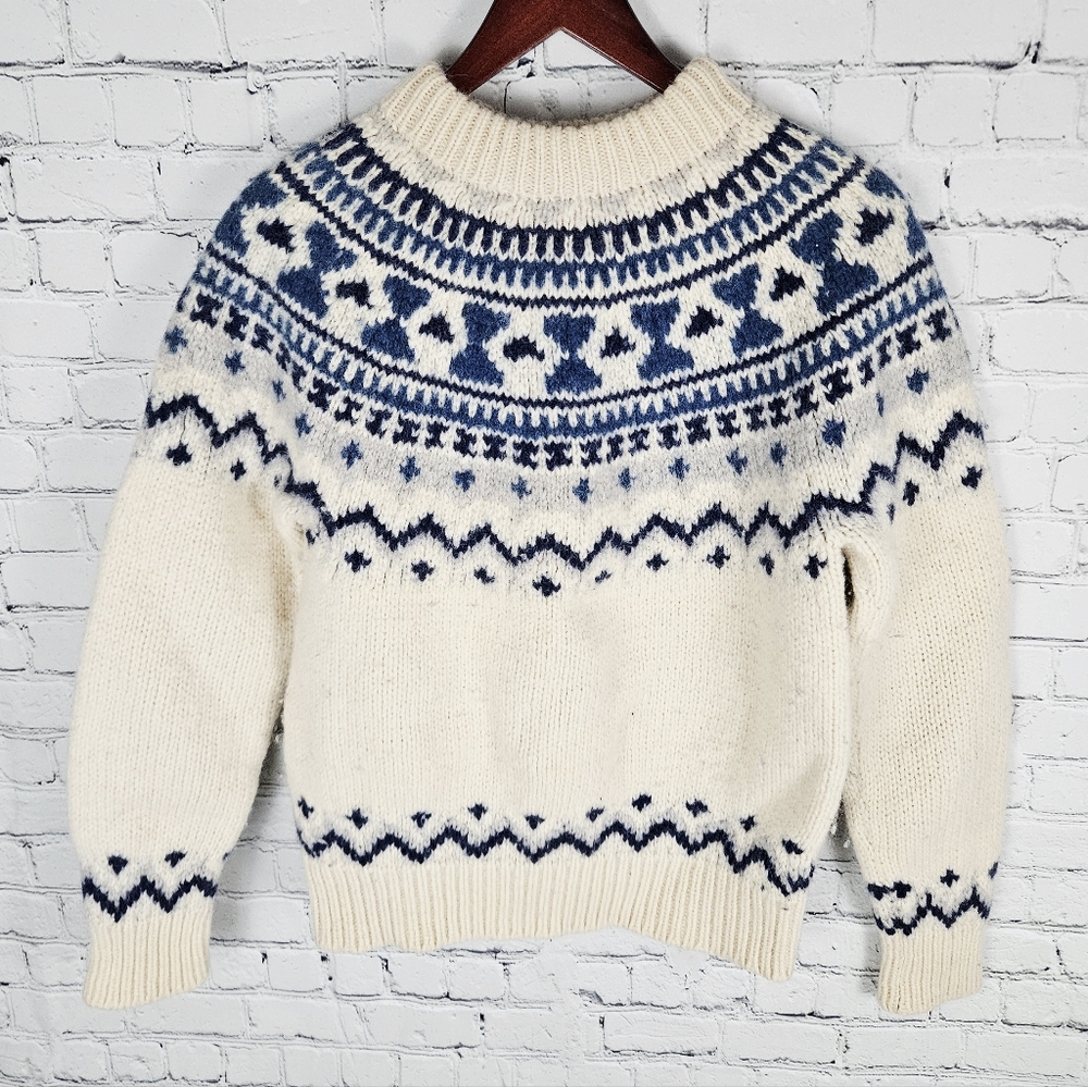 VINTAGE | Sears 100% wool knit crewneck fair isle norwegian design sweater